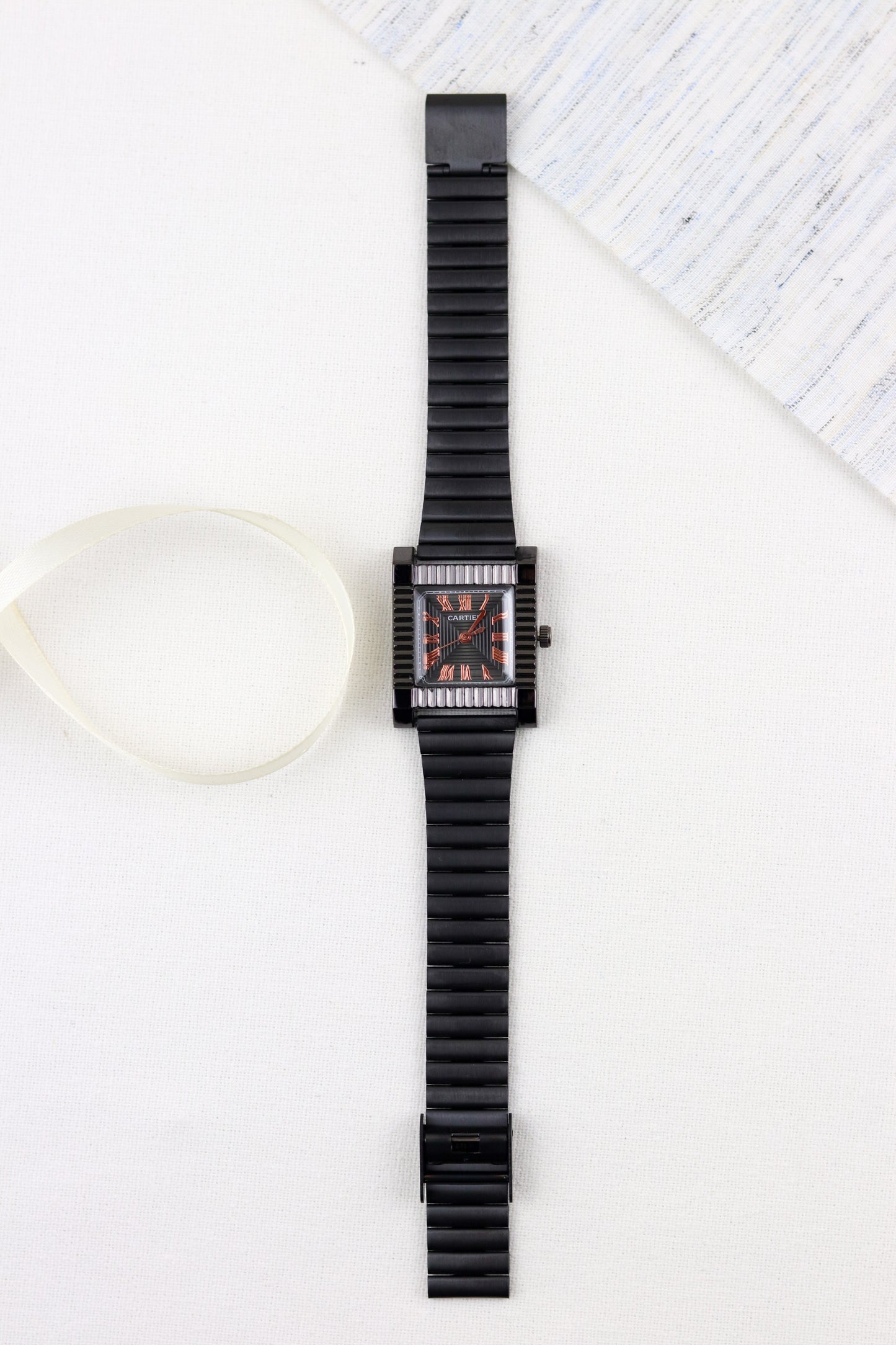 Hermes Full Black Square Sparkle Watch