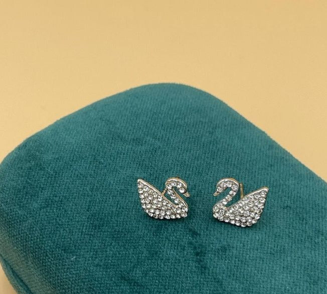 Iconic White Swan Studs
