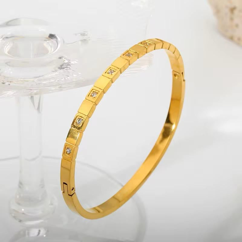 Minimalist White Filled Bangle