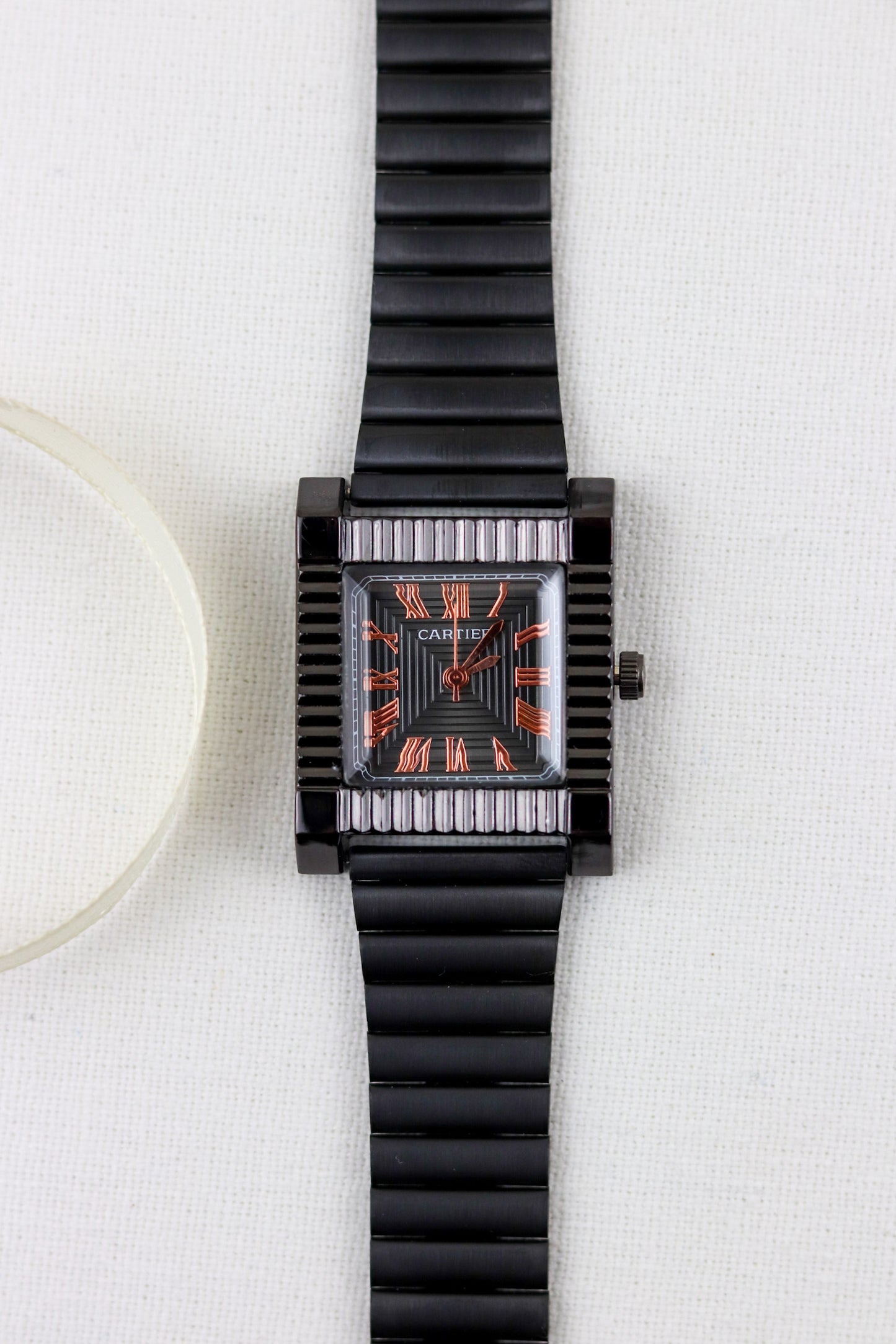 Hermes Full Black Square Sparkle Watch