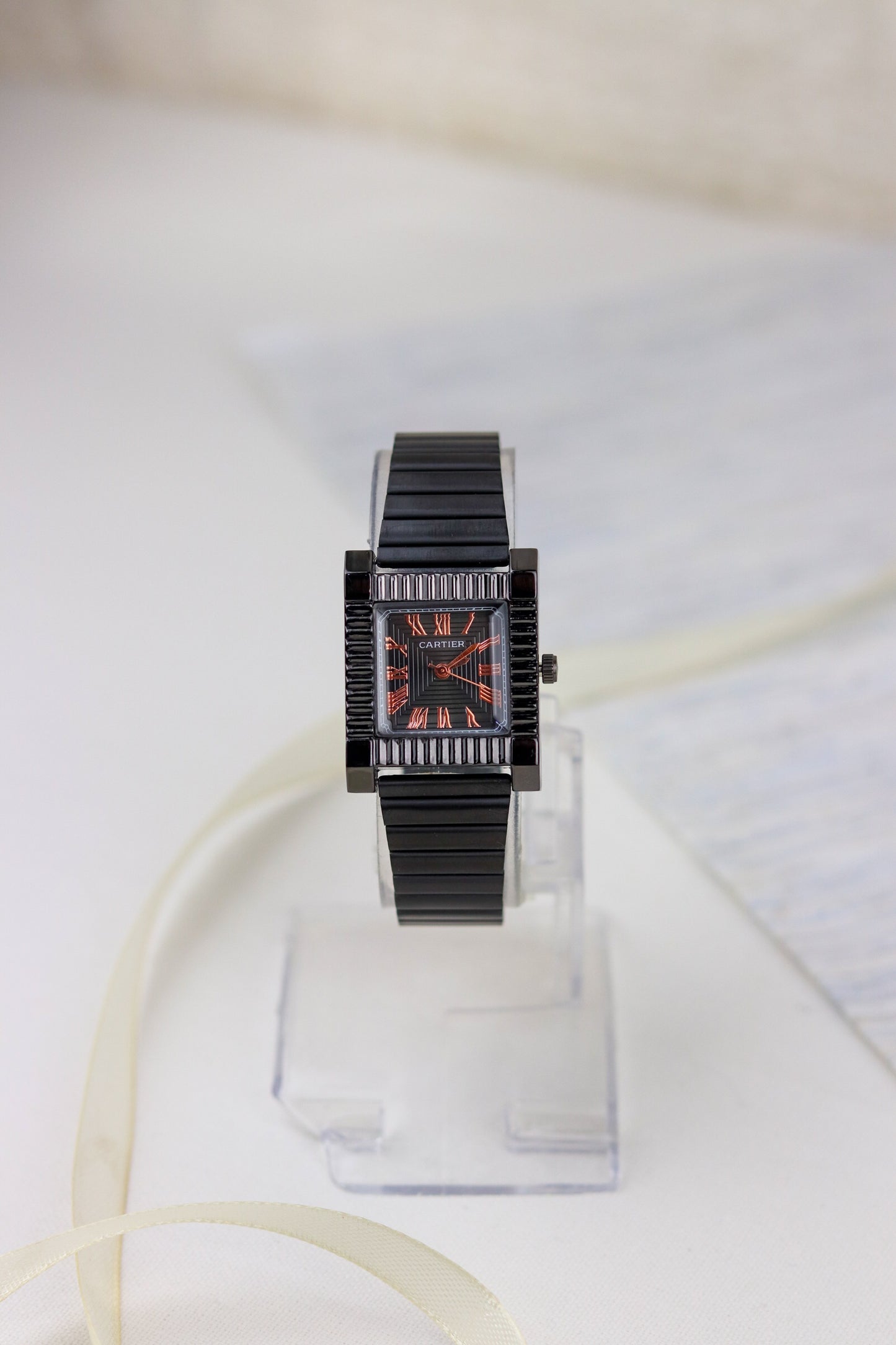 Hermes Full Black Square Sparkle Watch