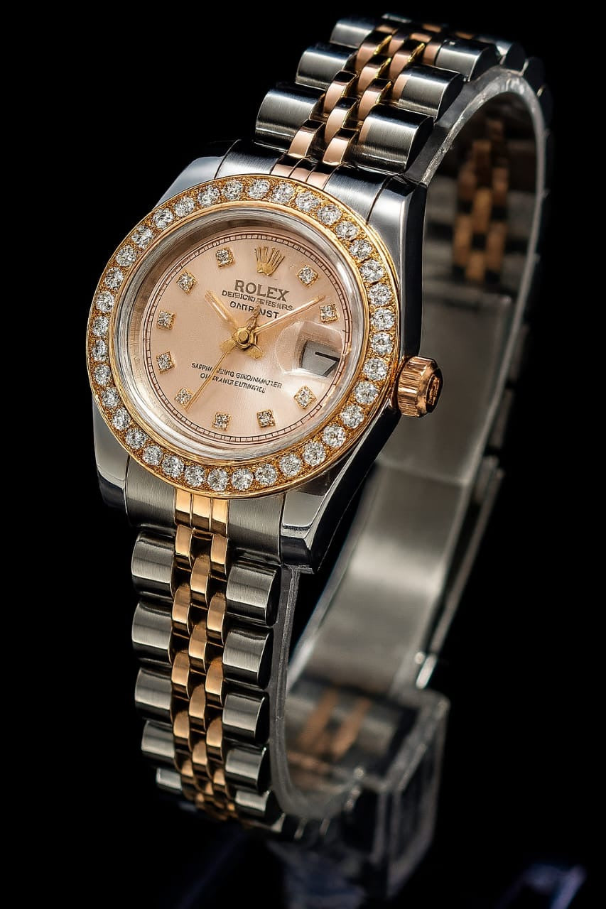 Ro-lex Velour Pink Women Watch