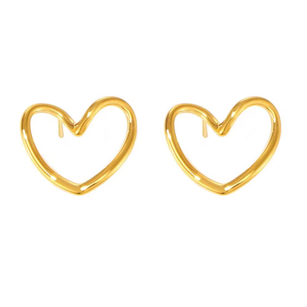 Gold Plated Open Heart Earring