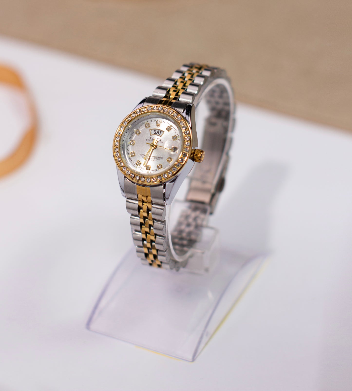 Ro-lex Two-Tone Sparkle Day-Date