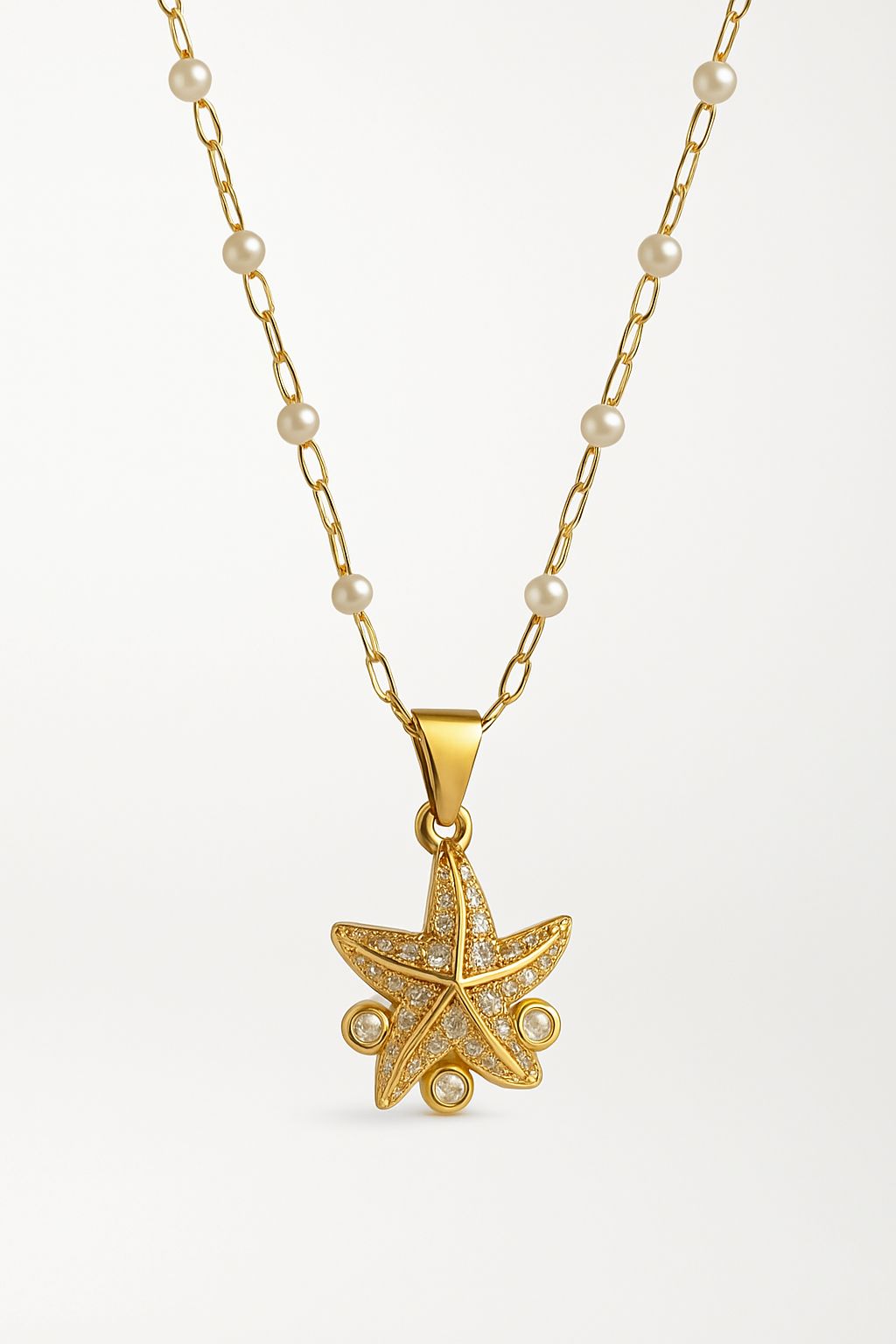 Starfish elegance pearl necklace