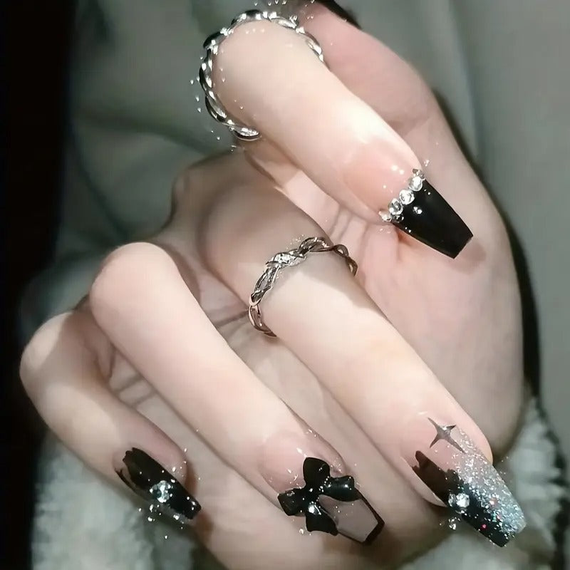 Midnight Sparkle Nails