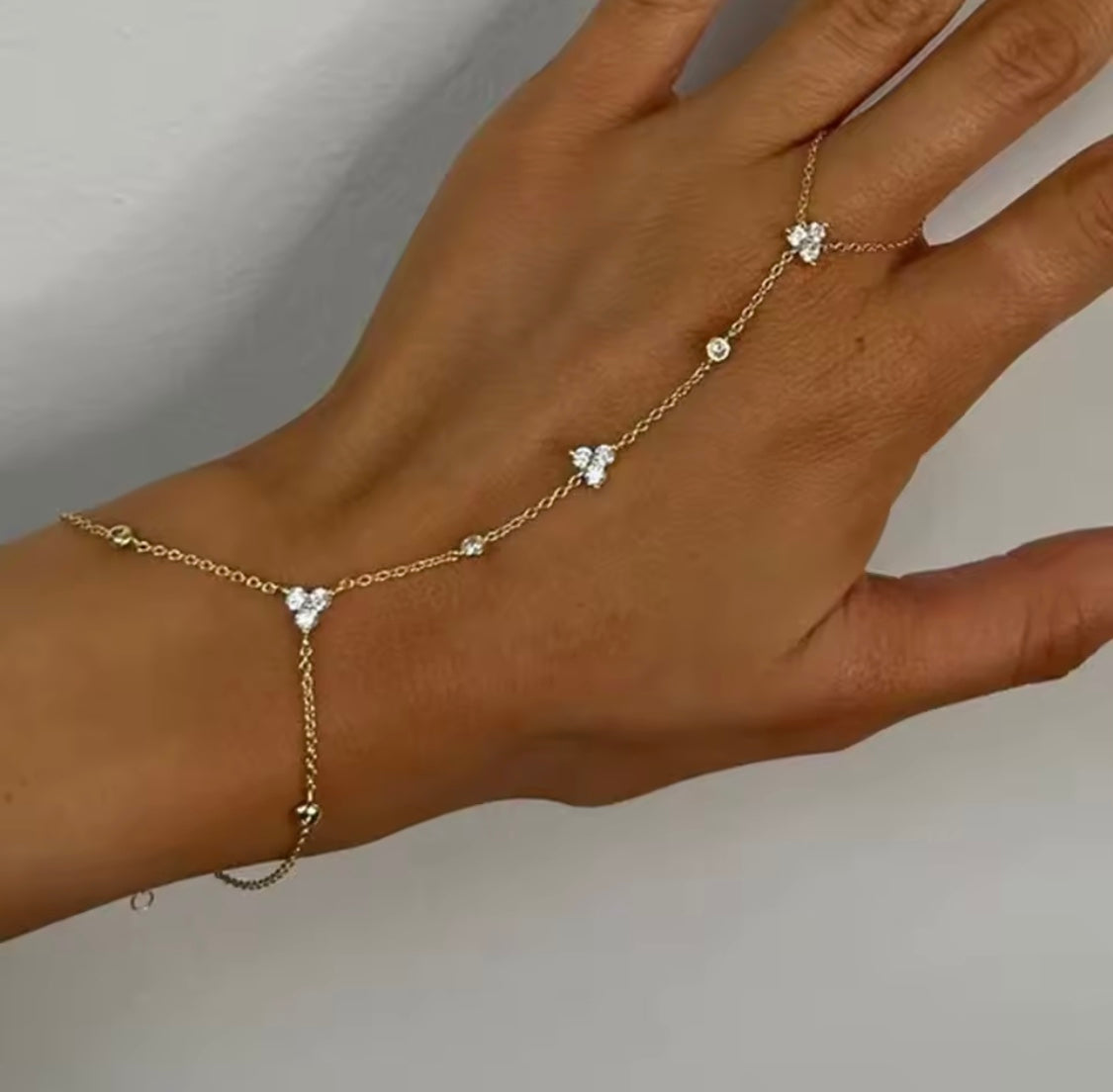 Little Flowers Beads Finger Bracelet | Floral Hand Jewellery Pakistan