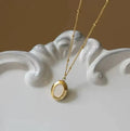 White Oval Necklace