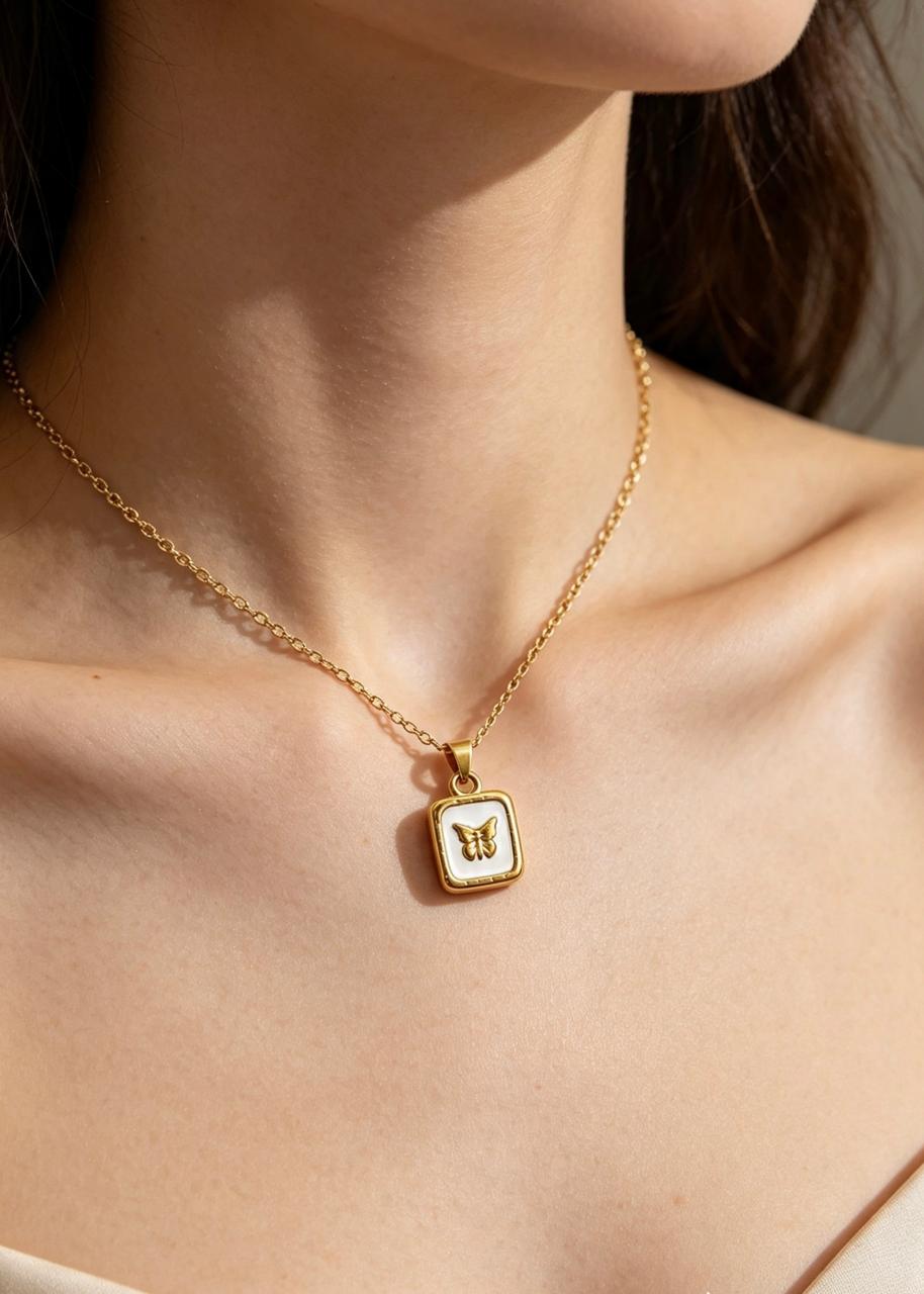Butterfly Square Necklace