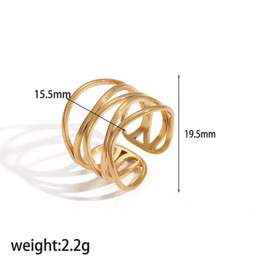 Avyana Layered Lines Adjustable Ring
