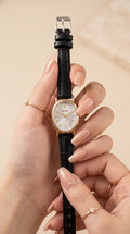 Naidu Vintage Croc Women Strap Watch - Black