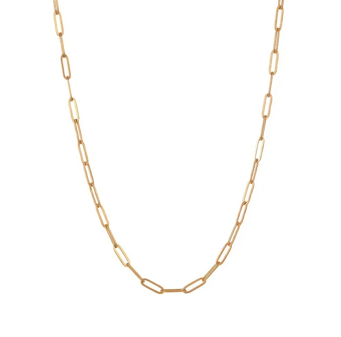 Rectangle Link Chain – Premium 18K Gold Plated Stainless Steel Necklace Pakistan