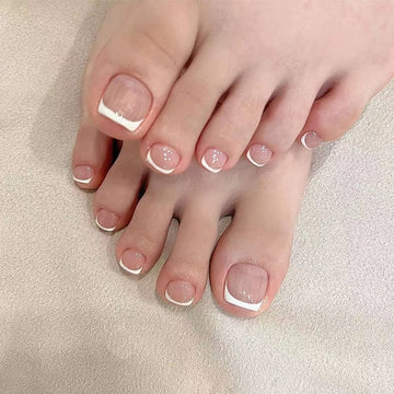 Short Square Toenails 24pcs Press-ons