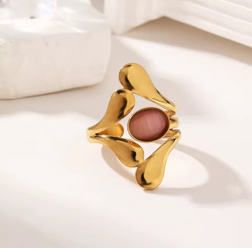 Synthetic Gemstone Adjustable Ring