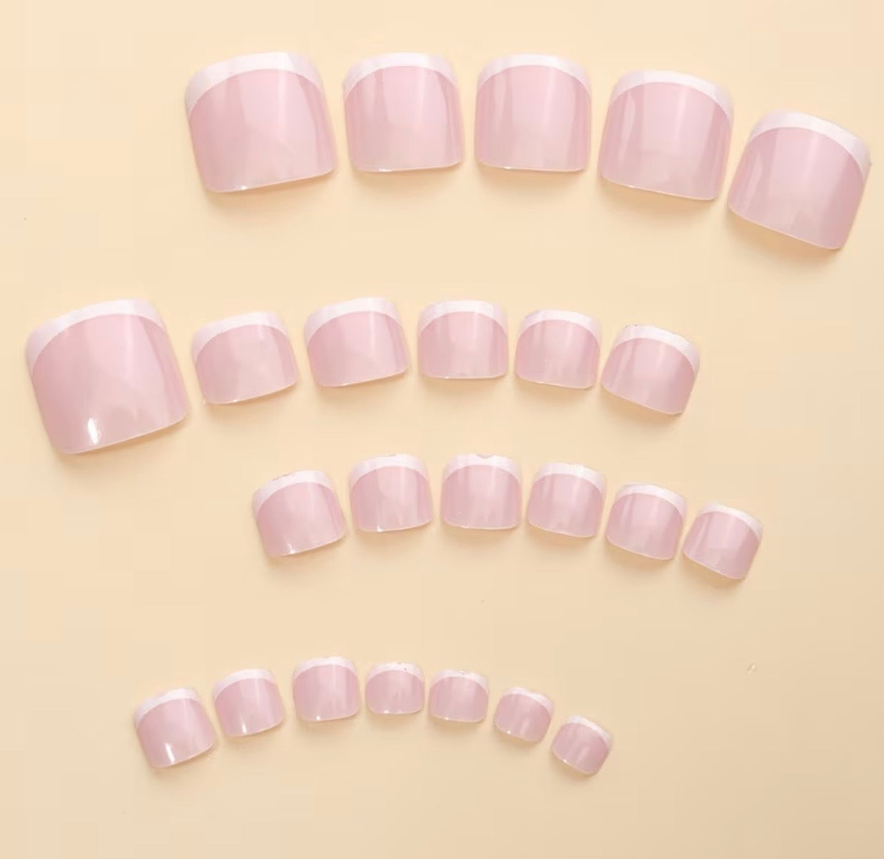 French Toes 24pcs Press-on Nails