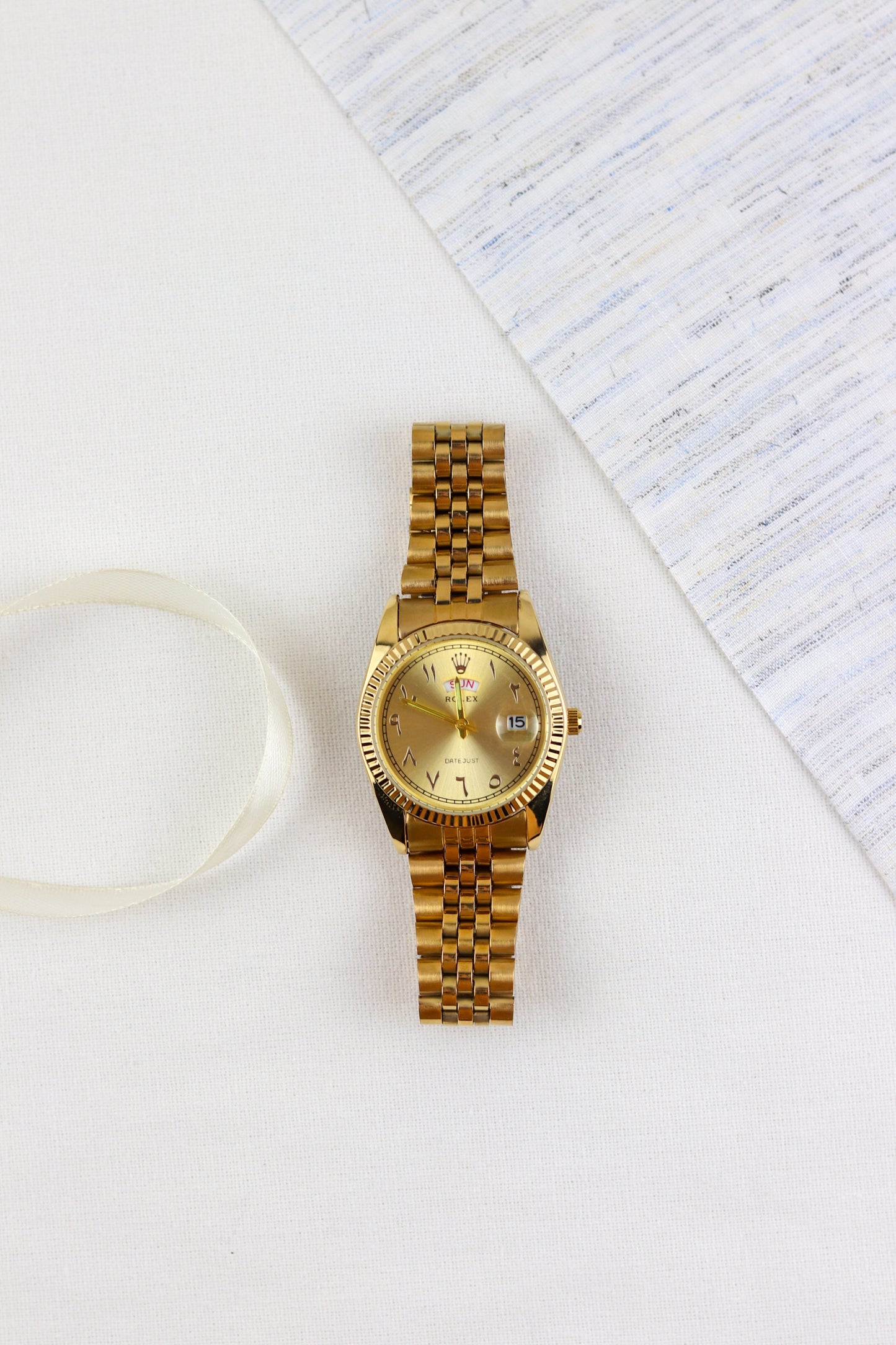 Ro-lex Arabic Gold Legacy Day-Date Watch