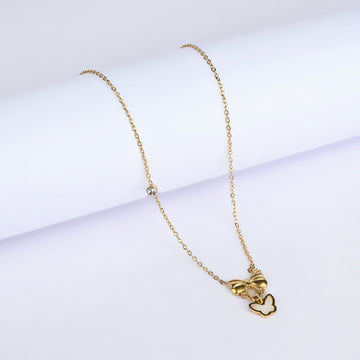 Gold Plated Bow Necklace