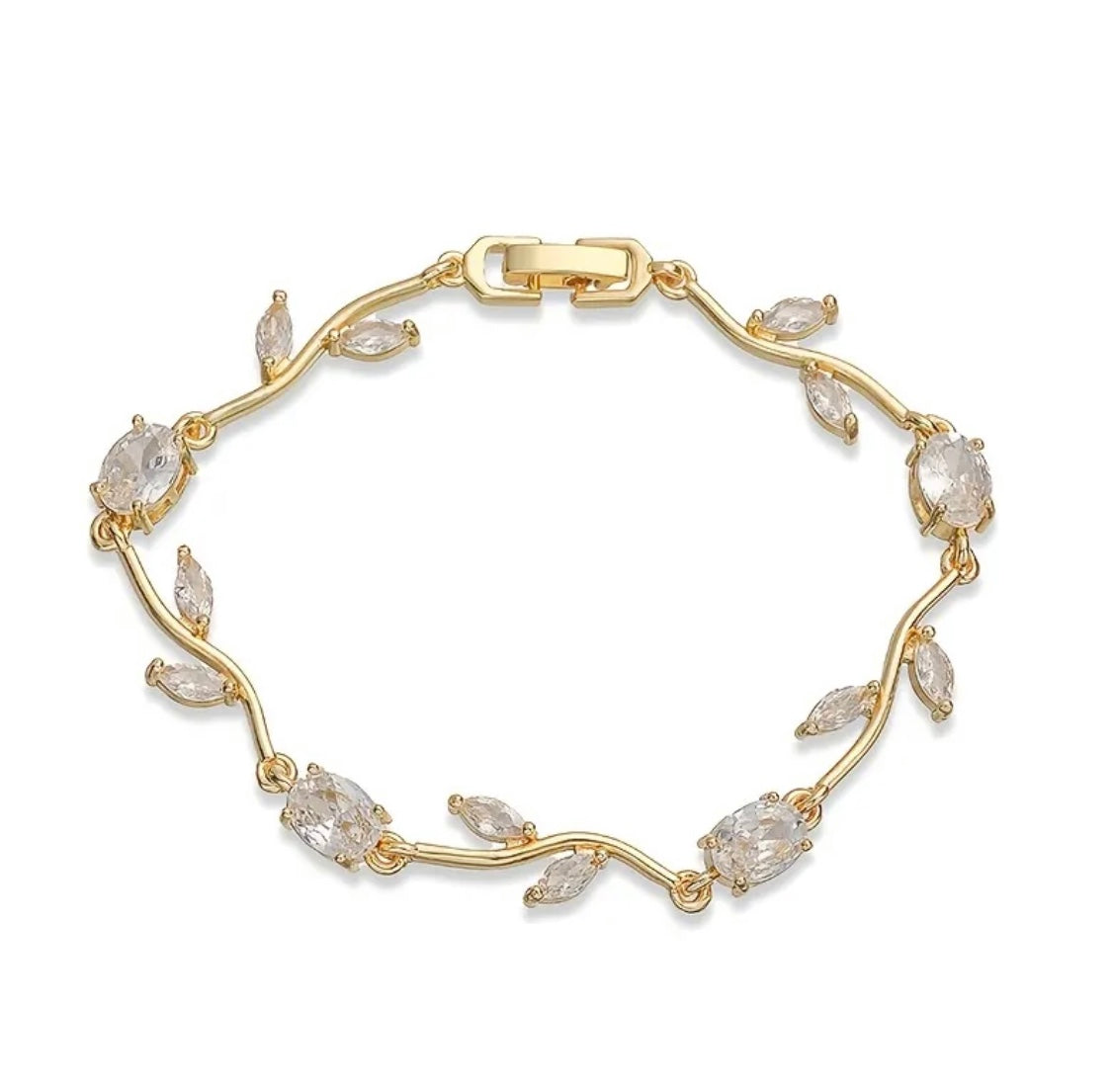 Gold White Tulip Bracelet