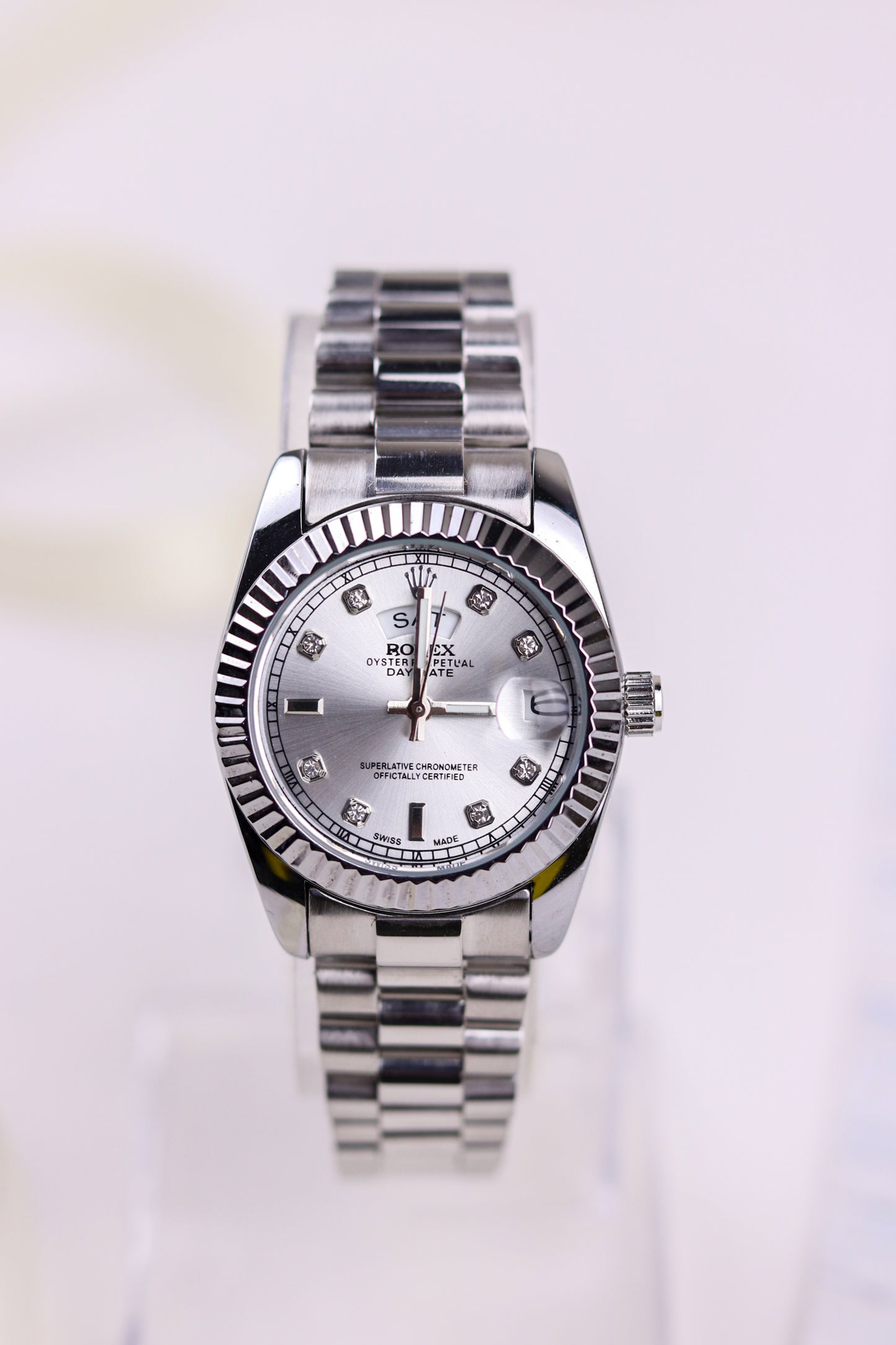 Ro-lex Ice Luxe Day-Date Watch