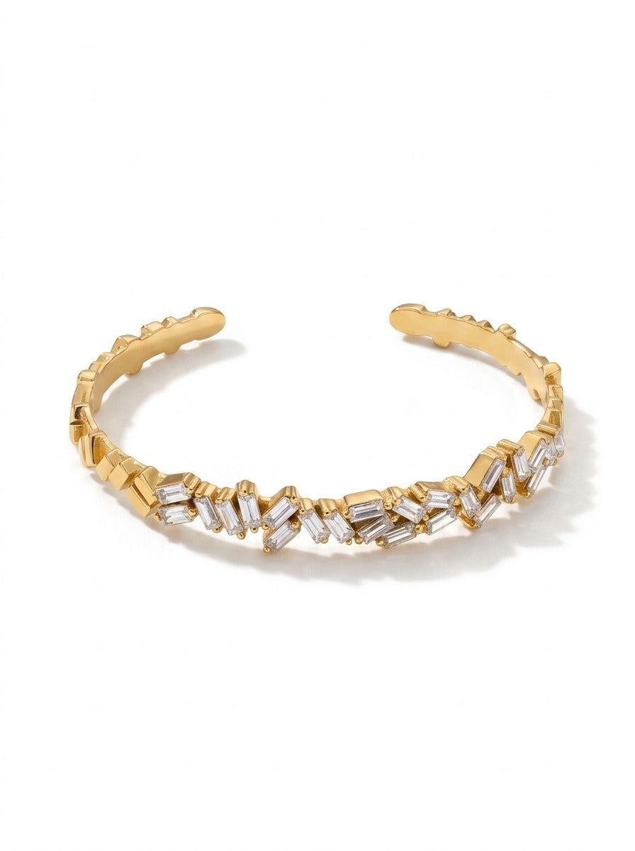 Celestial Cascade Cuff – 18K Gold Plated Statement Cuff Bracelet for Women