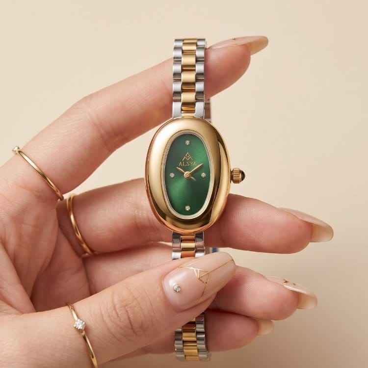Aura Oval Women Watch - Green Dial