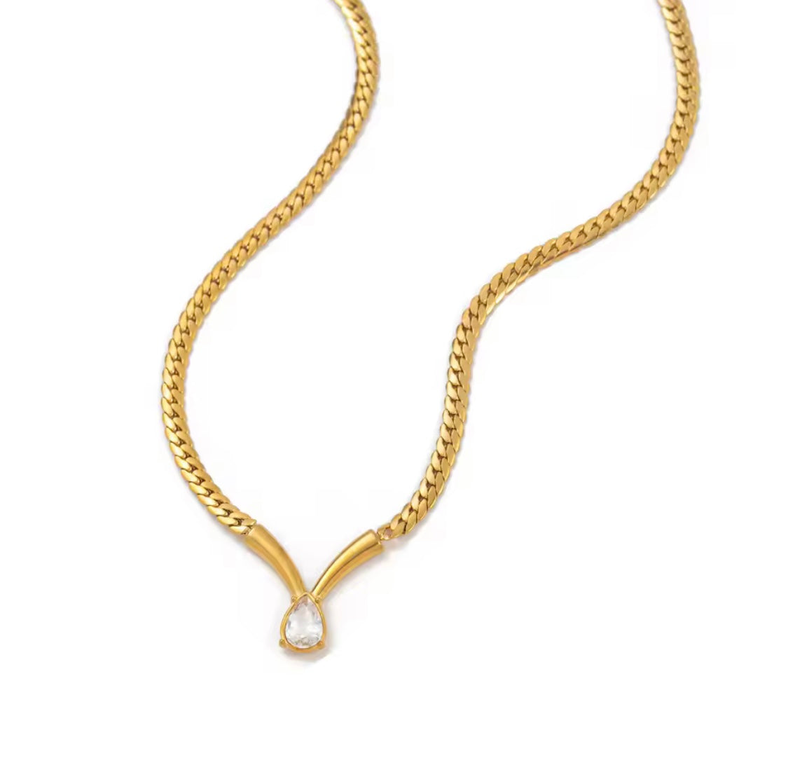 Herringbone Chain – 18K Gold Plated Stainless Steel Necklace for Women in Pakistan
