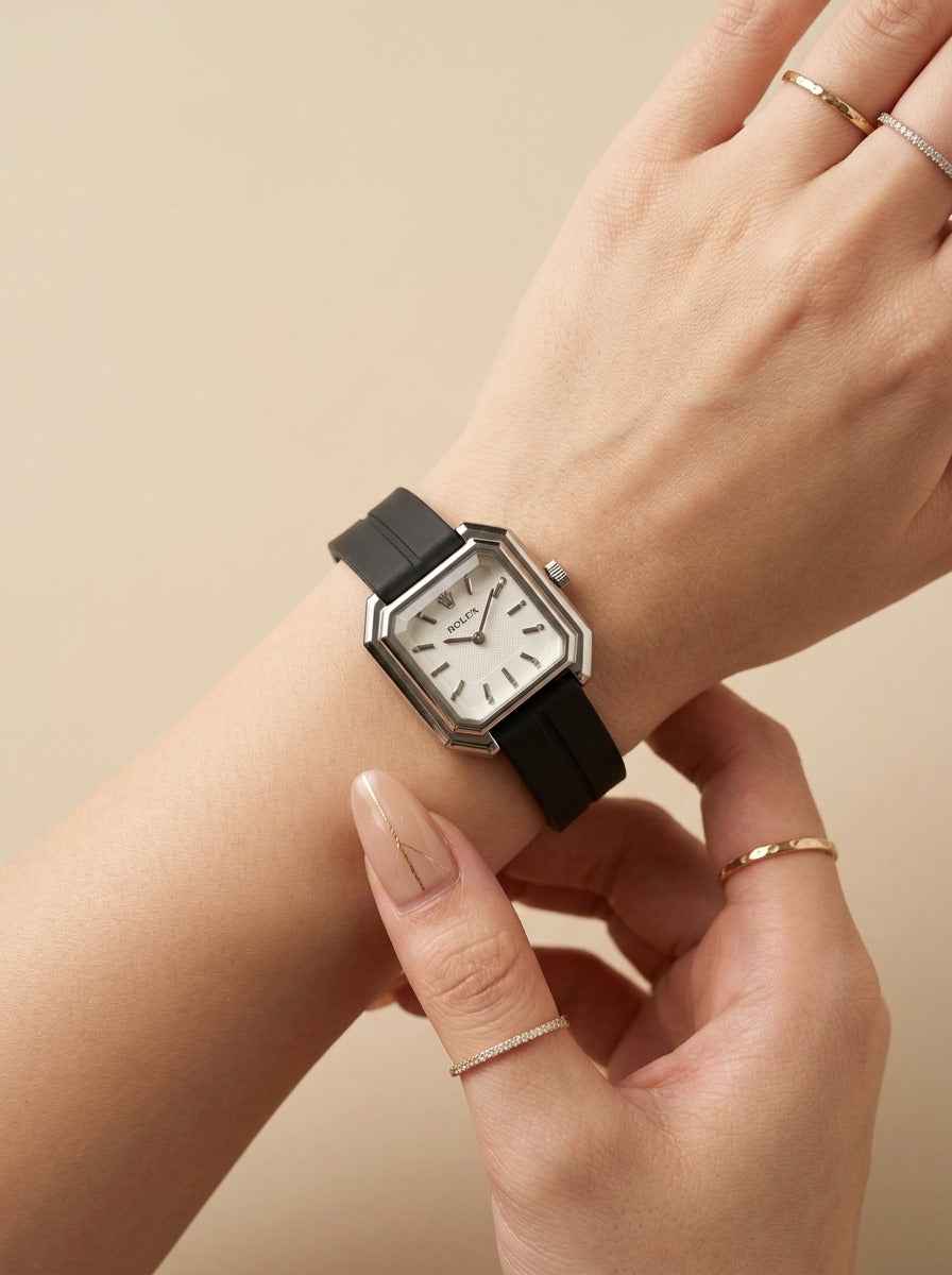 Omega Classic Vintage Women Strap Watch - Black