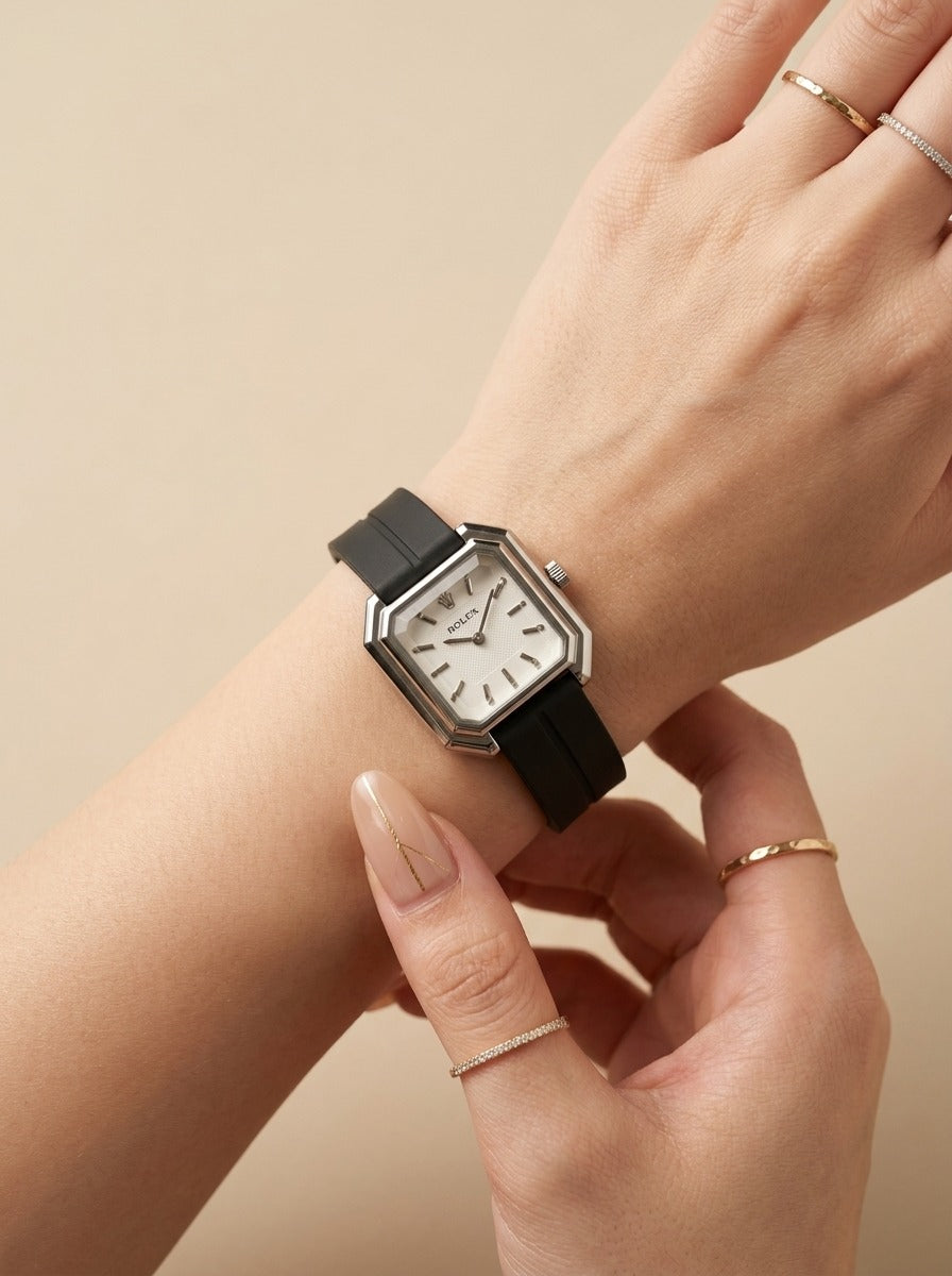 Omega Classic Vintage Women Strap Watch - Black