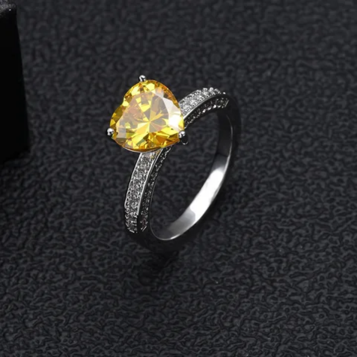 Solitaire Heart Ring