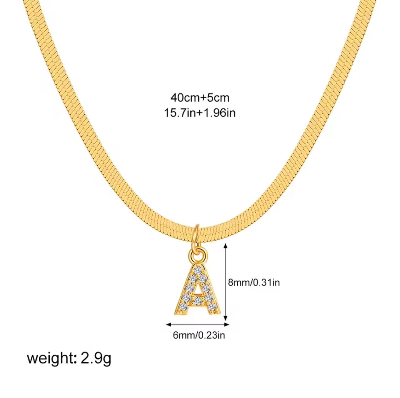 Snake Chain Alphabet Pendant