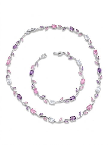 Tulip Floral Vine Silver Set