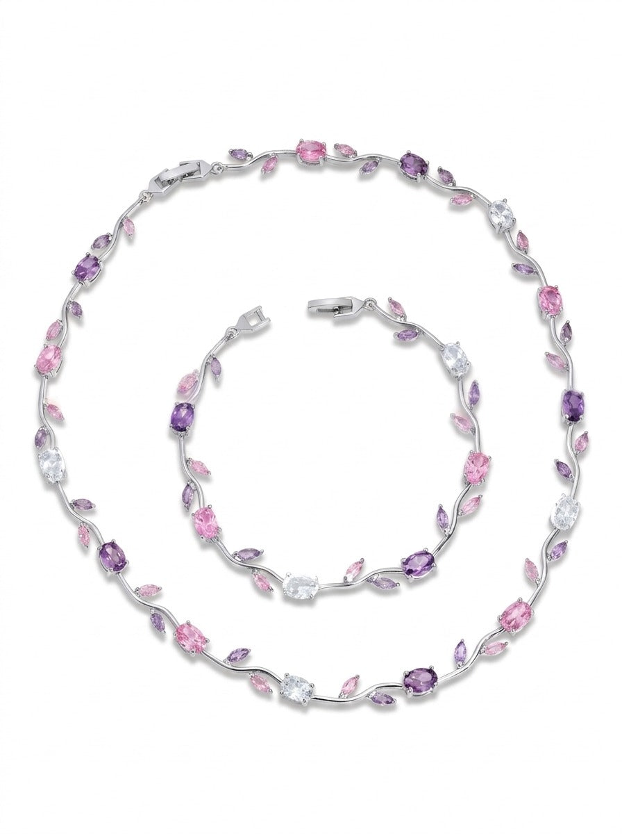 Tulip Floral Vine Silver Set