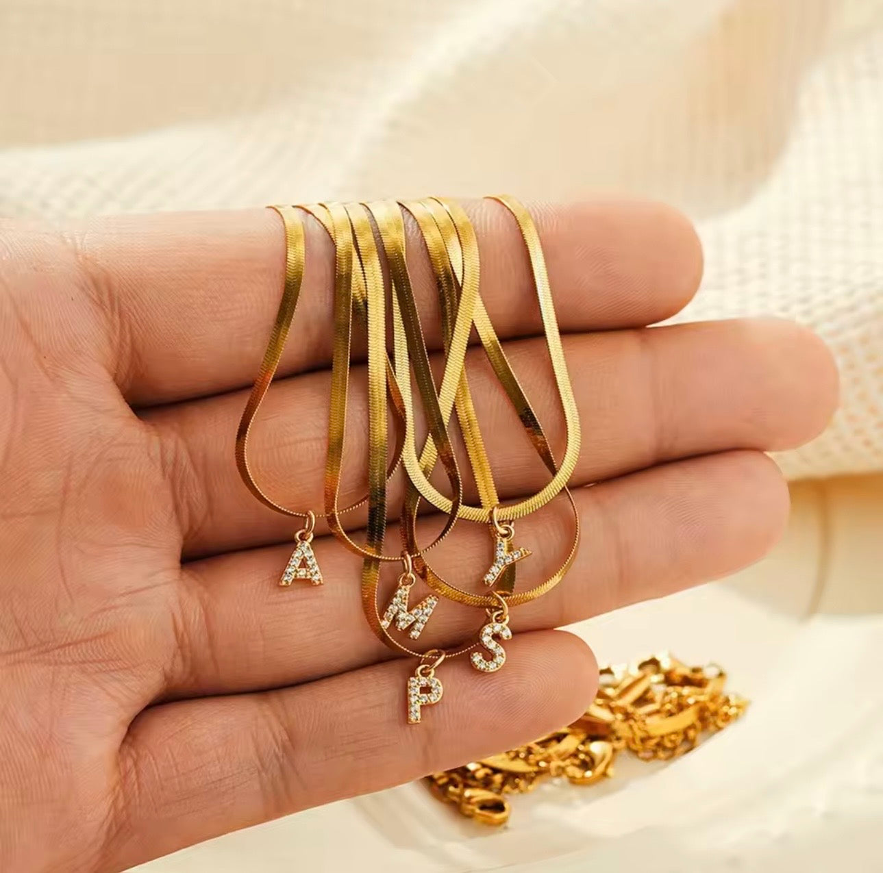 Snake Chain Alphabet Pendant