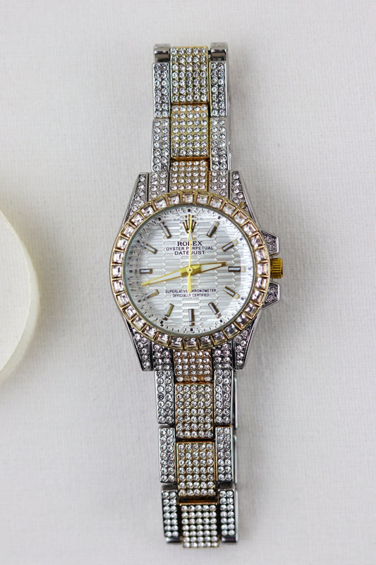 Rol-ex White TwoTone Oyster Perpetual Watch