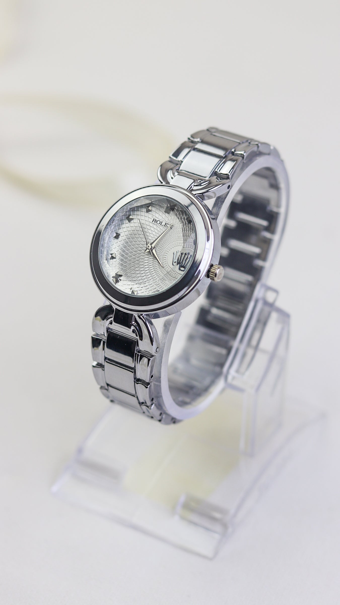 Rol-ex Silver Aura Timepiece Watch Women Watch
