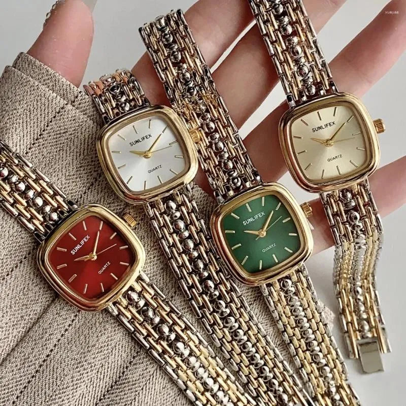 Sunflix Two Tone Women Watch - Green Dial