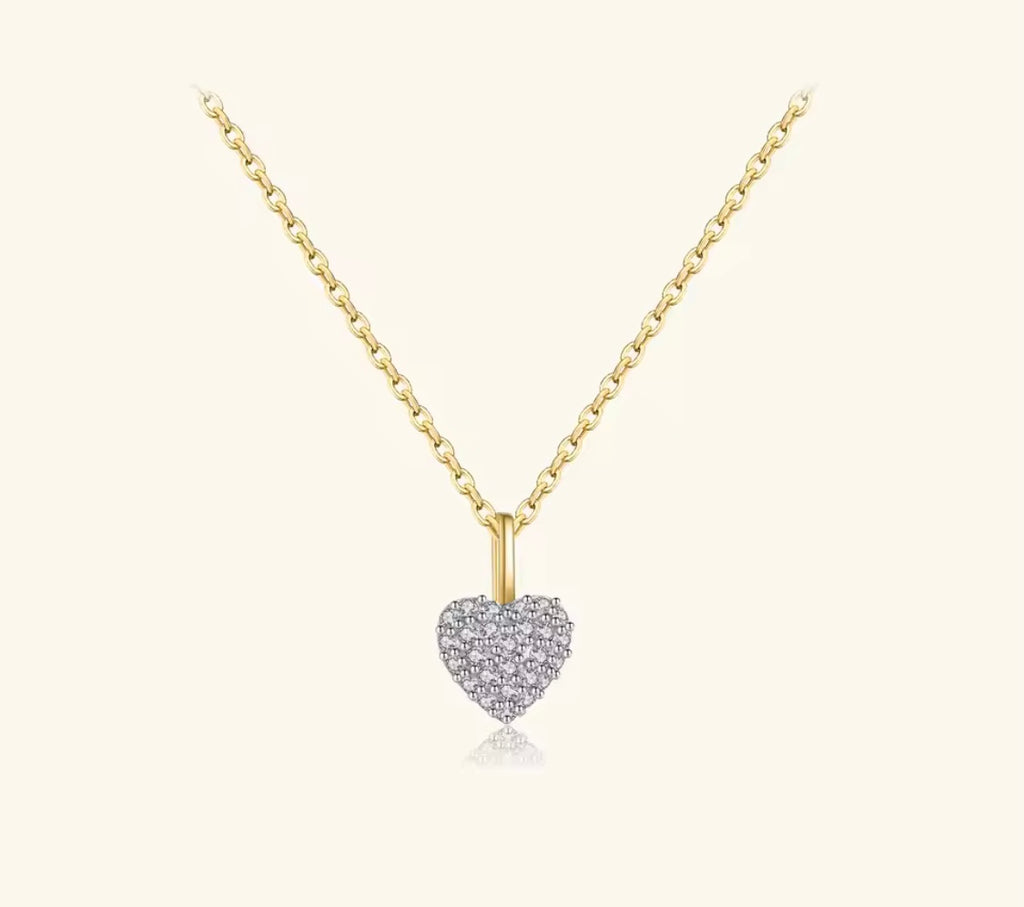 Silver Stone Heart Necklace