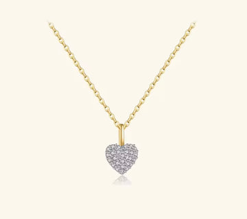 Silver Stone Heart Necklace – Anti-Tarnish Stainless Steel Heart Pendant Necklace Pakistan