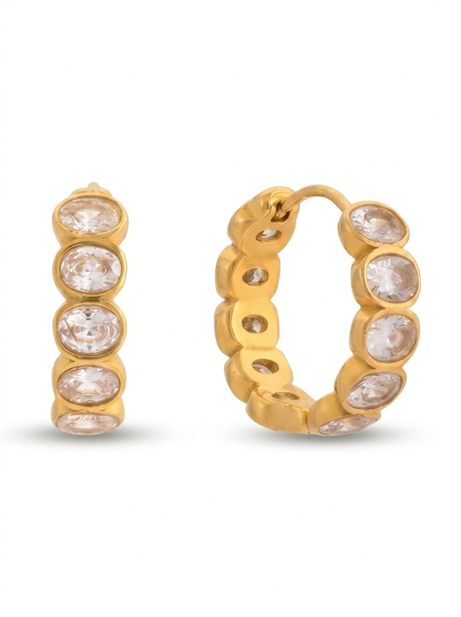 Tennis Hoop Cuff Earrings | Crystal Hoop Earrings Pakistan