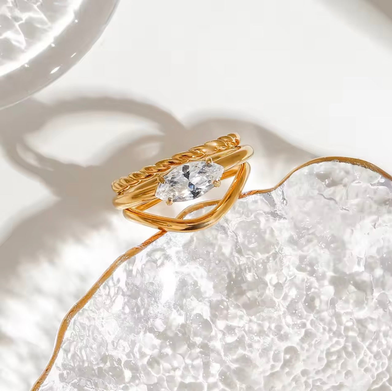 Twisted Stackable Ring Set