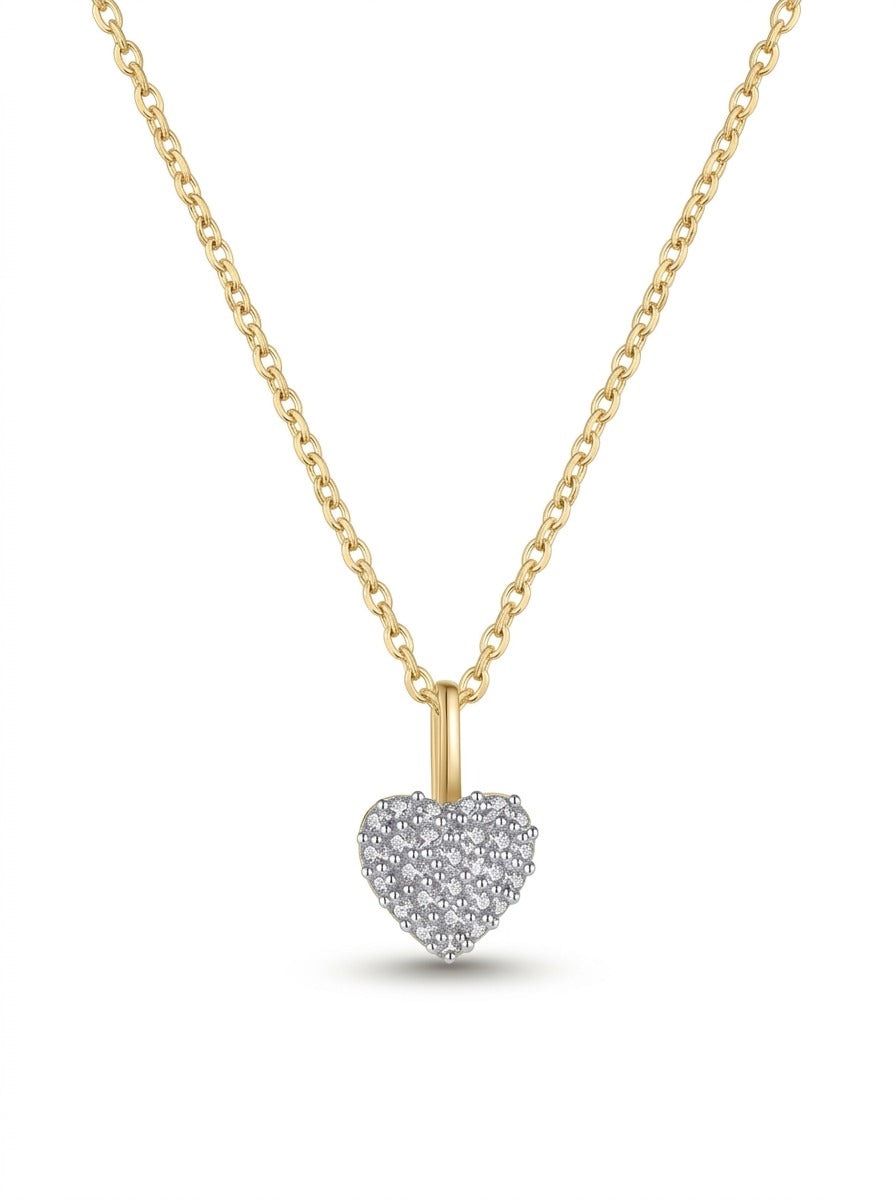 Silver Stone Heart Necklace – Anti-Tarnish Stainless Steel Heart Pendant Necklace Pakistan