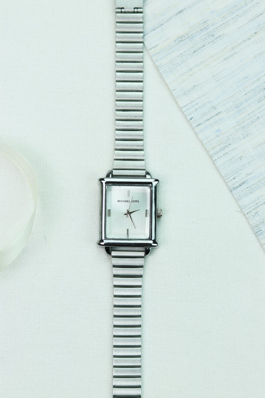 MK Silver Square Women Watch