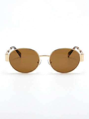 Celeste Gold Oval Sunglasses