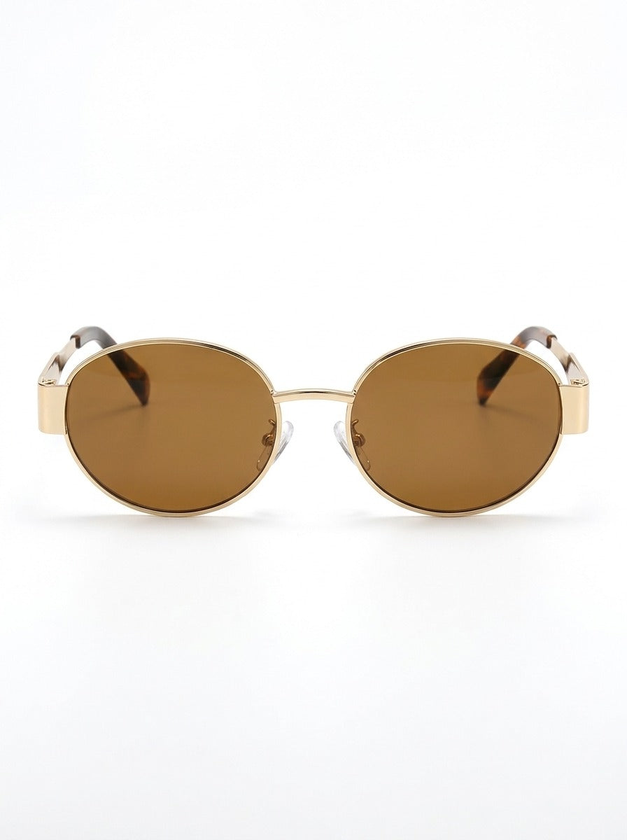 Celeste Gold Oval Sunglasses