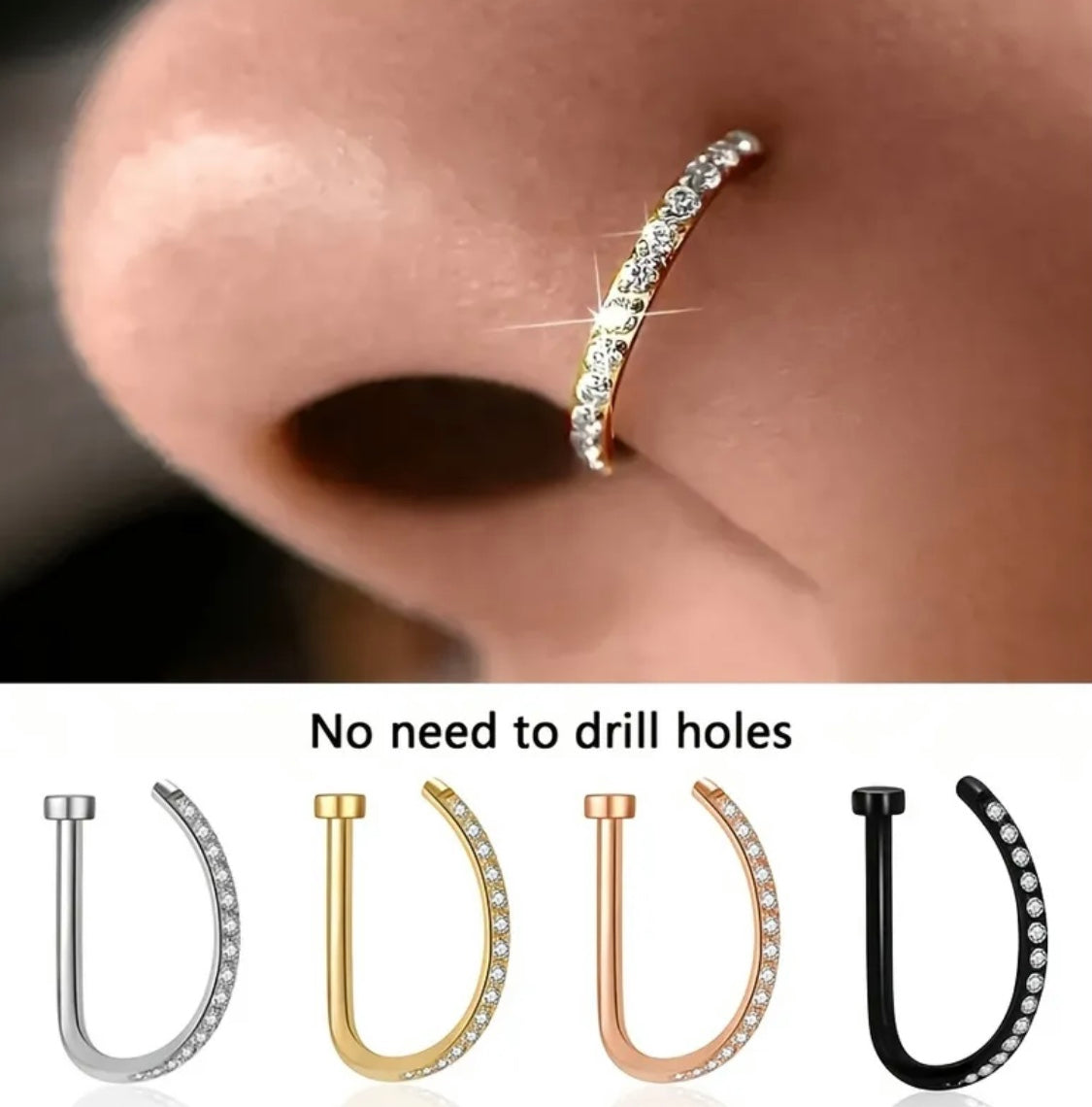 D-Shaped Pearl Nose Ring – Elegant Stainless Steel Pearl Nose Ring Pakistan