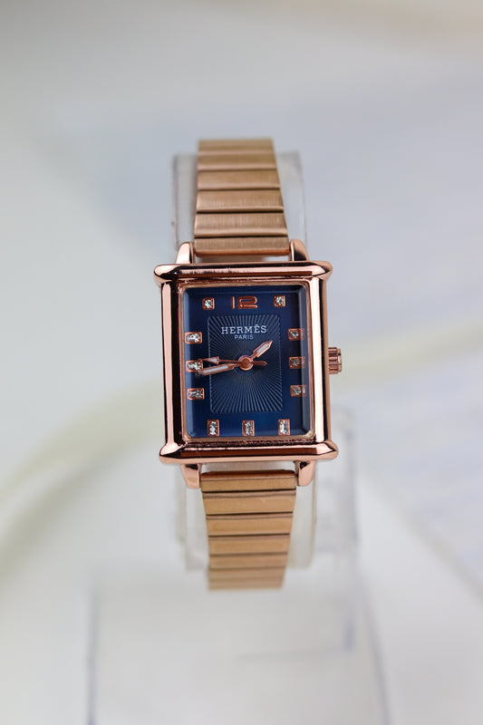 Hermes Blue Square Sparkle Watch