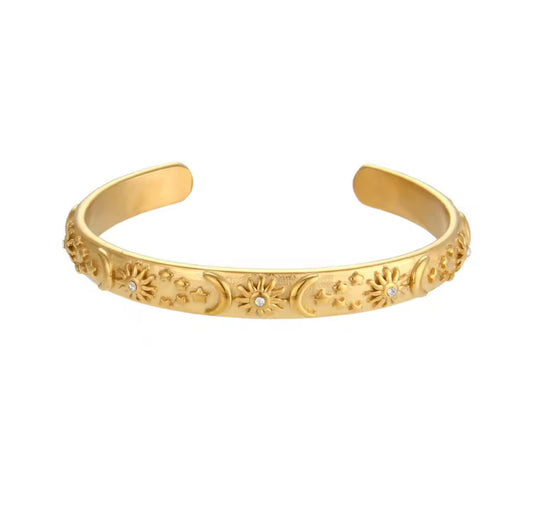 Boho Celestial Sun & Moon Gold Bracelet