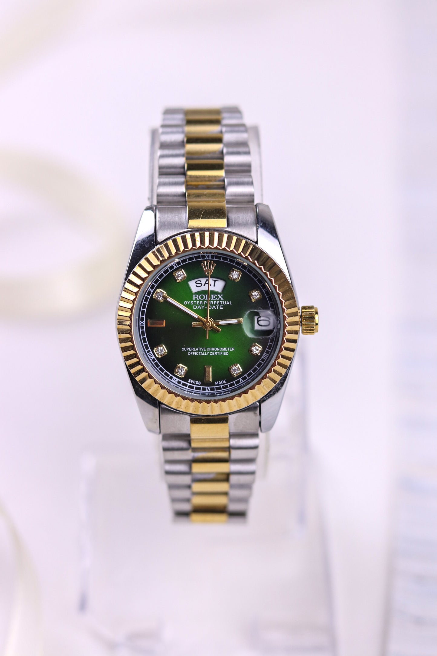 Ro-lex Green Majesty Day-Date Watch