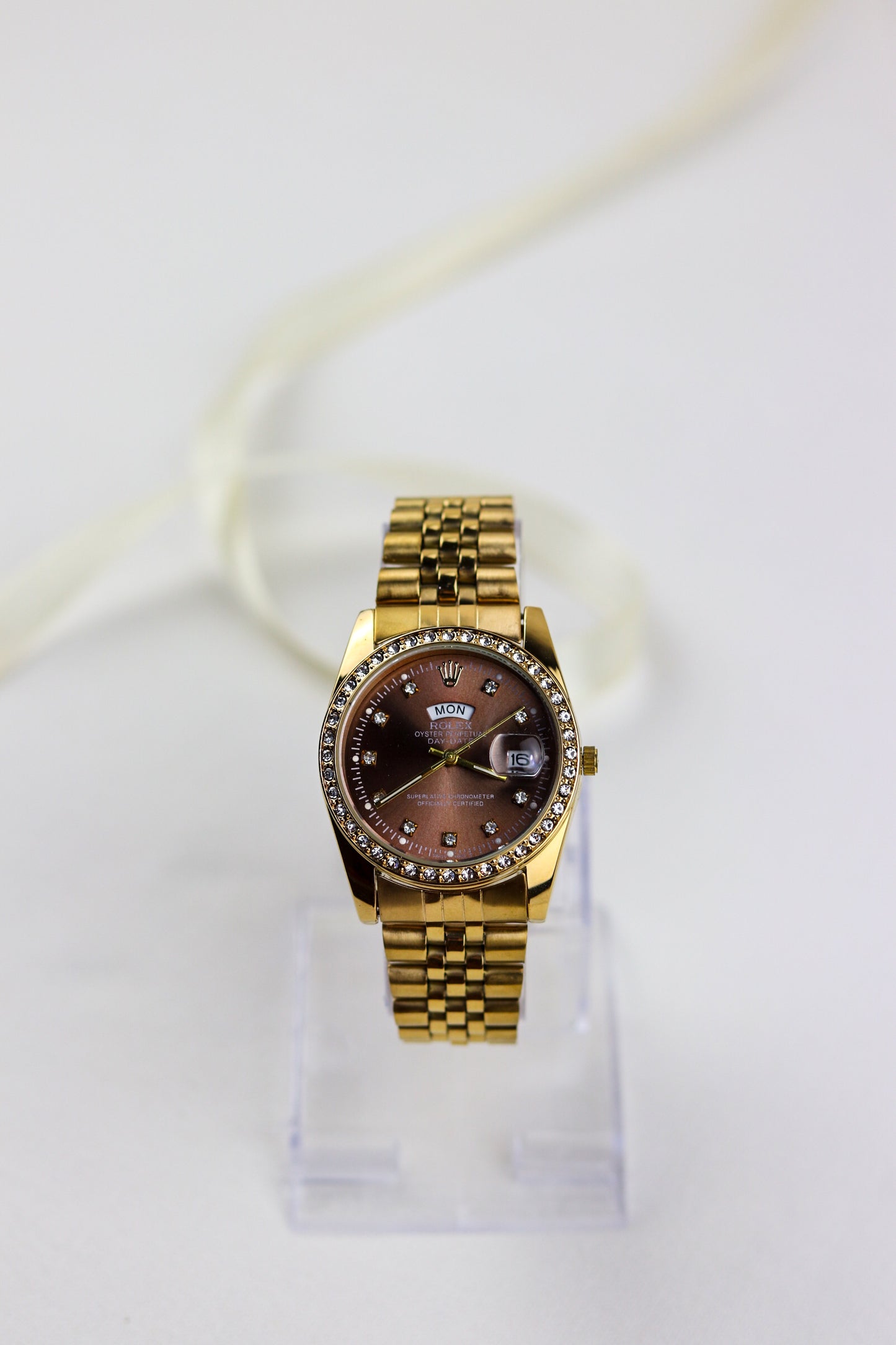 Ro-lex Chocolate Diamond Watch