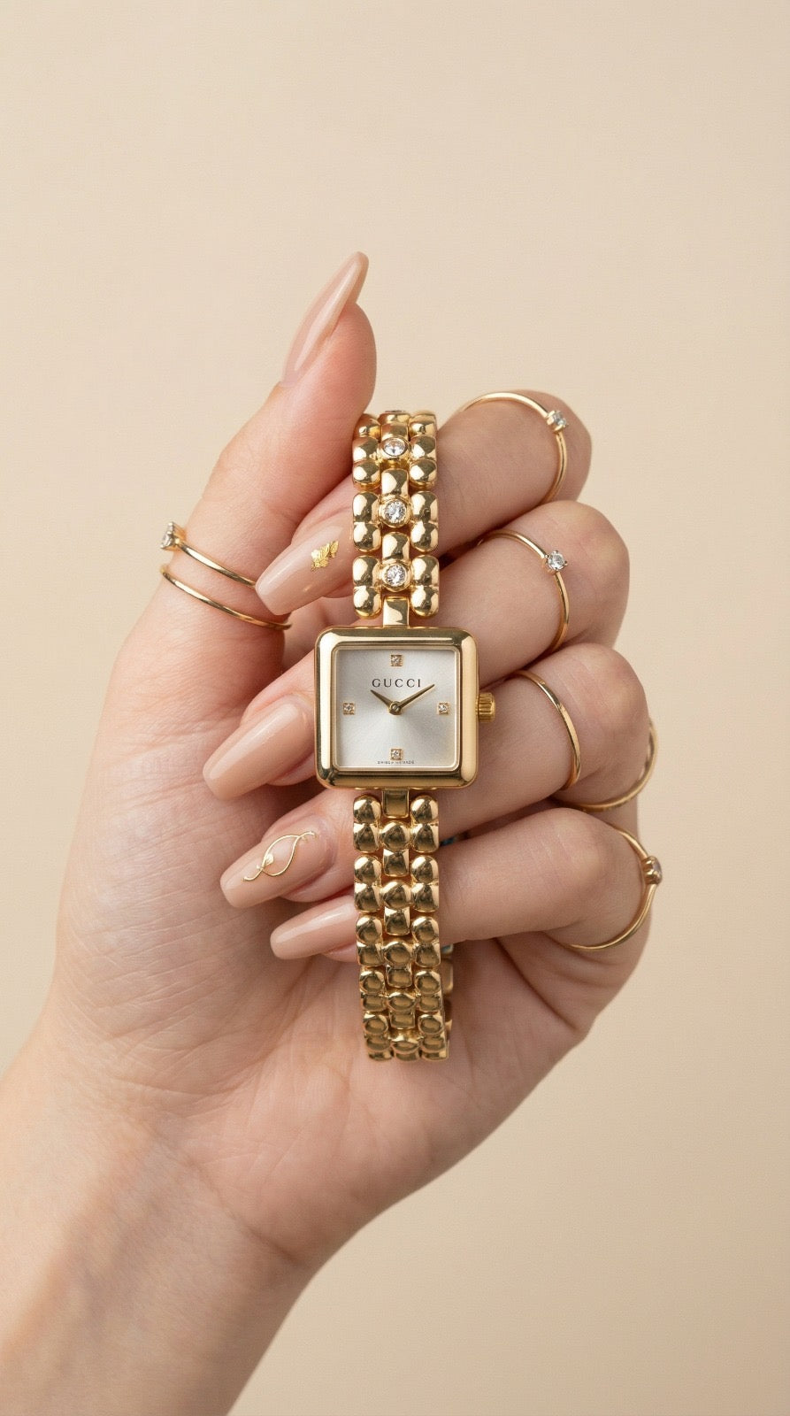 Gucci Square Golden Women Watch